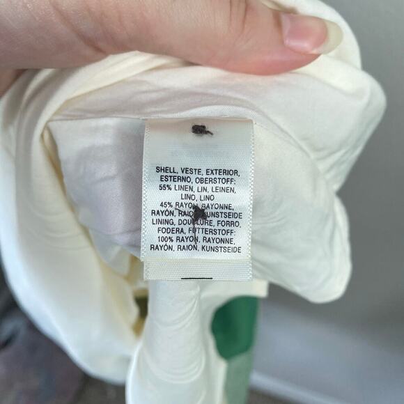 ANTHROPOLOGIE Maeve Greta Gingham Dress Size 8 Green Check Retro Linen Midi - Picture 8 of 8